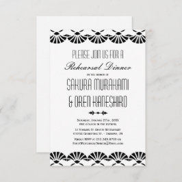 Invitation Dîner de répétition de style Art déco oriental bla