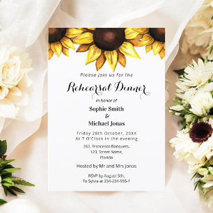 Invitation Dîner de répétition de tournesol Jaune Blanc Flora