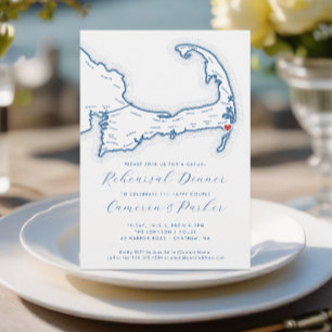 Invitation Dîner de répétition Décontracté de Chatham MA Mari