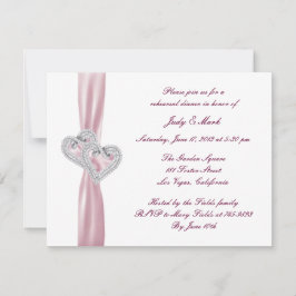 Invitation Dîner de répétition des coeurs roses personnalisés