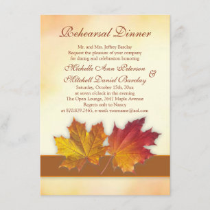 Invitation Dîner de répétition des feuilles de l'érable rouge