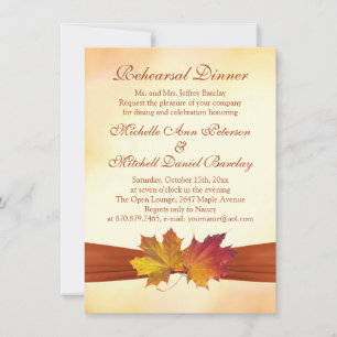 Invitation Dîner de répétition des feuilles de l'érable rouge