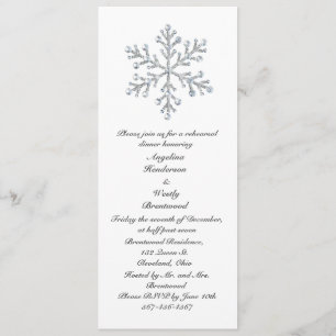 Invitation Dîner de répétition des flocs de neige d'hiver