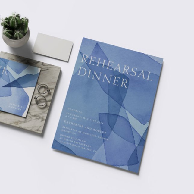 Invitation Dîner de répétition des formes d'aquarelle moderne (Créateur téléchargé)