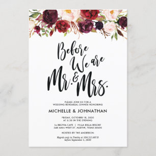 Invitation Dîner de répétition des Mariages de Bourgogne Invi