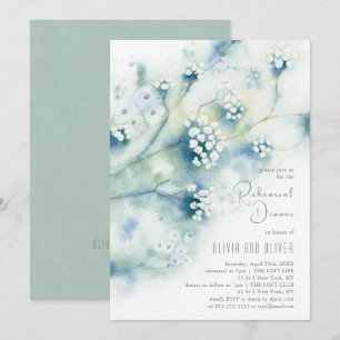 Invitation Dîner de répétition des petites fleurs blanches