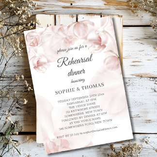 Invitation Dîner de répétition d'orchidées roses