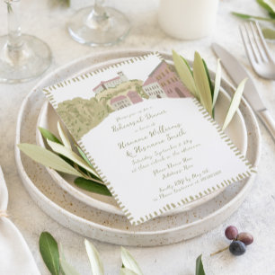 Invitation Dîner de répétition du château à main levée