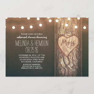 Invitation dîner de répétition du coeur et des lumières à cor