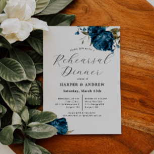 Invitation Dîner de répétition du Mariage bleu de la Marine