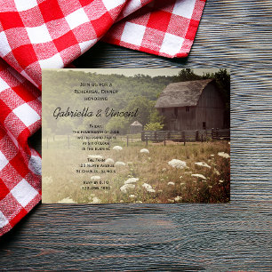 Invitation Dîner de répétition du Mariage campagnard de la gr