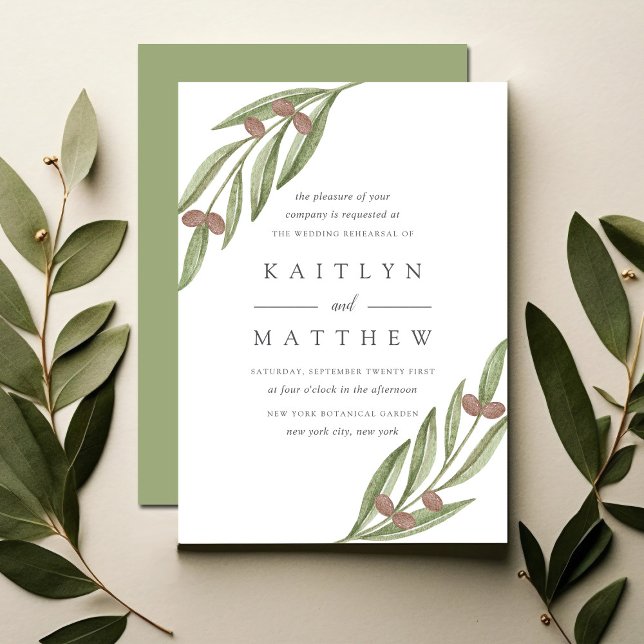 Invitation Dîner de répétition du Mariage de la Branche d'Oli (Créateur téléchargé)