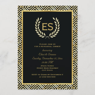Invitation Dîner de répétition du mariage de la clé grecque e