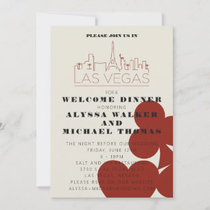 Invitation Dîner de répétition du Mariage de Las Vegas Casino