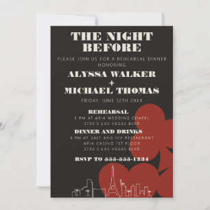 Invitation Dîner de répétition du Mariage de Las Vegas Skylin