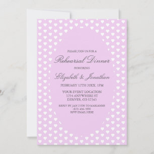 Invitation Dîner de répétition du Mariage des Coeurs pourpres