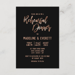 Invitation Dîner de répétition du Mariage rose de la typograp