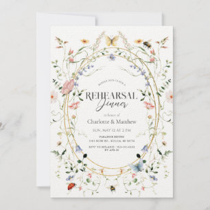 Invitation Dîner de répétition du papillon fleur sauvage