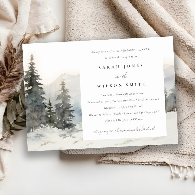 Invitation Dîner de répétition du paysage de la montagne des  (Créateur téléchargé)