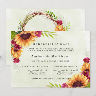 Invitation Dîner de répétition du printemps rose des tourneso