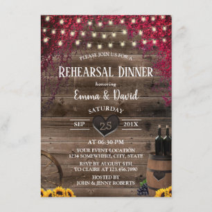 Invitation Dîner de répétition du tonneau de tournesol russe