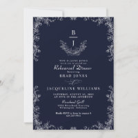Dîner de répétition élégant de la Chinoiserie Navy