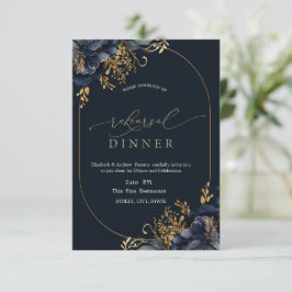 Invitation Dîner de répétition élégant de la Marine