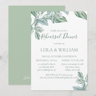 Invitation Dîner de répétition élégant de la Monnaie Botaniqu