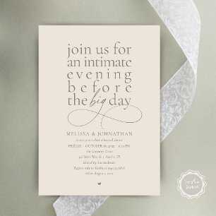 Invitation Dîner de Répétition Élégant et Intime