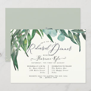 Invitation Dîner de répétition Élégant Eucalyptus