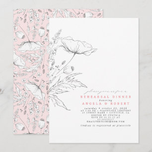 Invitation Dîner De Répétition Élégant Fleur sauvage