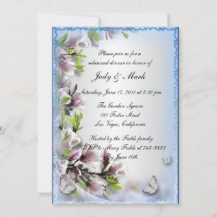 Invitation Dîner de répétition Élégant Purple Floral Papillon