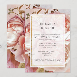 Invitation Dîner de répétition Élégant ROSE ROSE BOUQUET