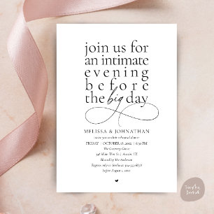 Invitation Dîner de répétition élégant, soirée intime