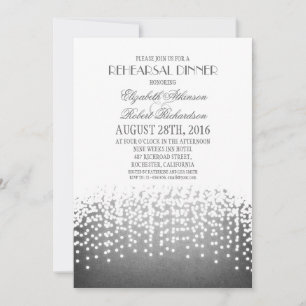Invitation dîner de répétition élégante aux lumières de corde