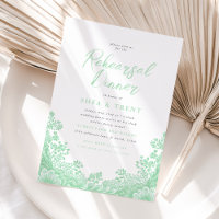 Dîner de répétition en dentelle verte