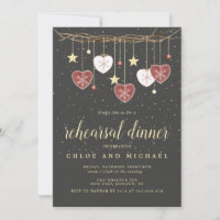 Dîner de répétition en étoile et en coeur rustique