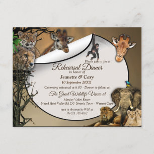 Invitation Dîner de répétition en plein air Safari