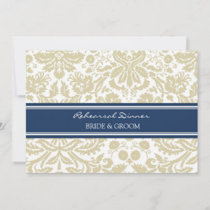 Invitation Dîner de répétition en tissu beige