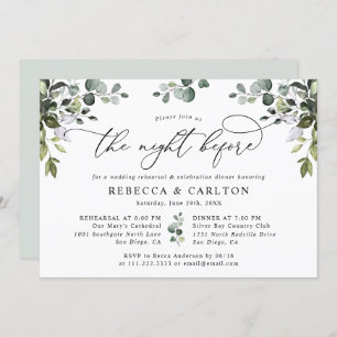 Invitation Dîner de répétition Eucalyptus Élégant