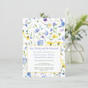 Invitation Dîner de répétition Fleur sauvage aquarelle