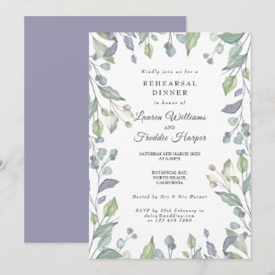 Invitation Dîner de répétition floral aquarelle de pays de li