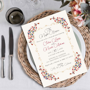 Invitation Dîner de répétition floral botanique de luxe paisl