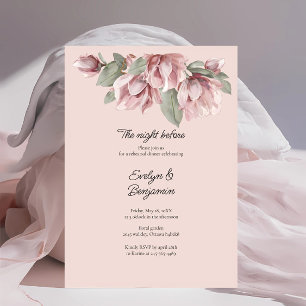 Invitation Dîner de répétition floral Dusty Rose