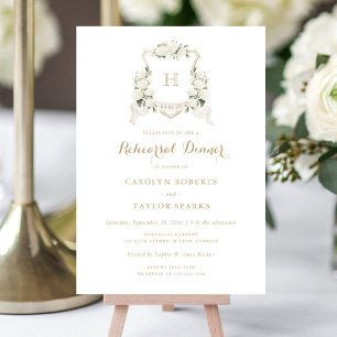 Invitation Dîner de répétition Floral Hydrangea Crest Mariage