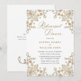 Invitation Dîner de répétition Floral Ornate de Victoria