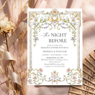 Invitation Dîner de répétition Floral Ornate de Victoria