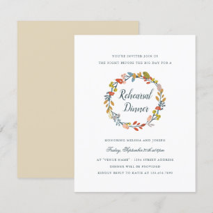 Invitation Dîner de répétition florale d'automne