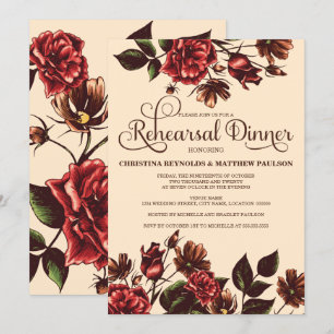 Invitation Dîner de répétition florale d'automne et d'automne