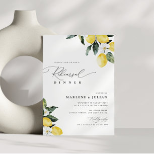 Invitation Dîner de répétition florale de citron vert moderne